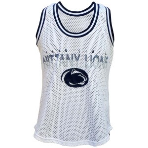 women's white mesh tank top with Penn State Nittany Lions and Athletic Logo